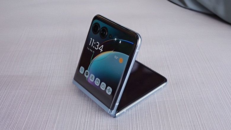 Phone folded on table