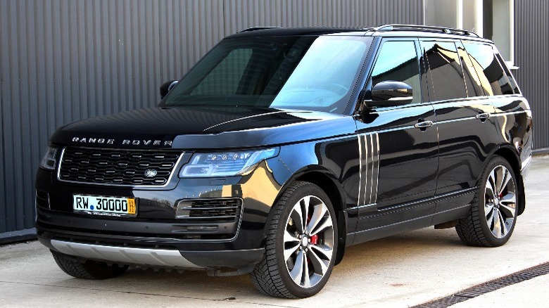 Black Land Rover Range Rover front view