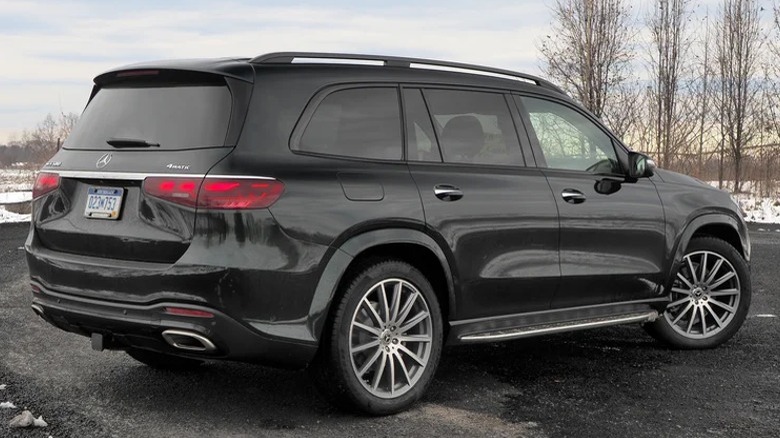 Black Mercedes GLS 4Matic rear view