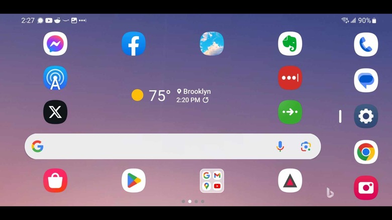 Microsoft Launcher's landscape mode home screen