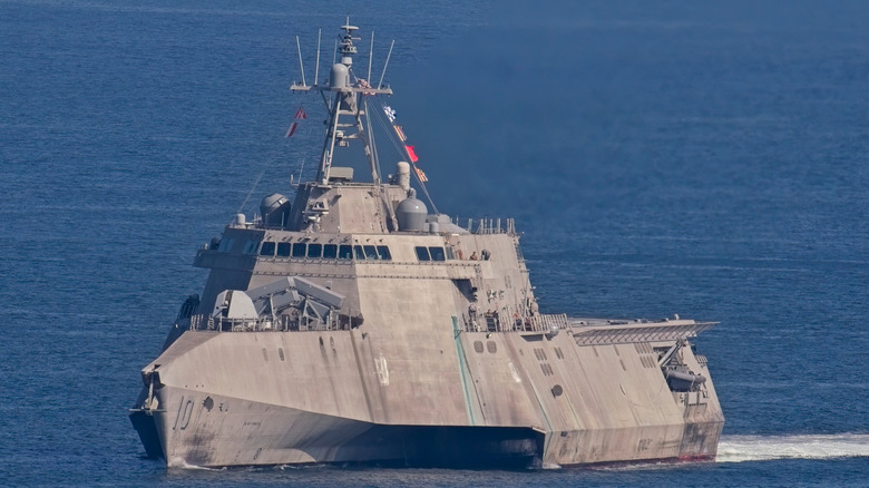 An Independence-class ship on the ocean