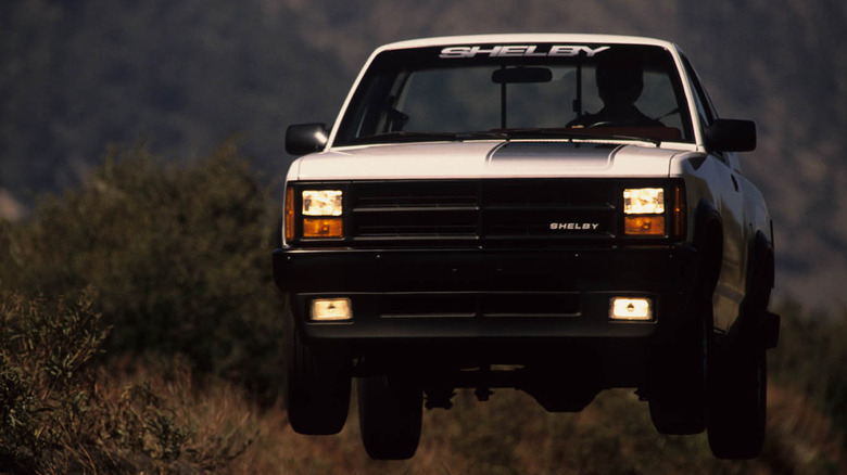 1989 Dodge Shelby Dakota, head-on view, jumping