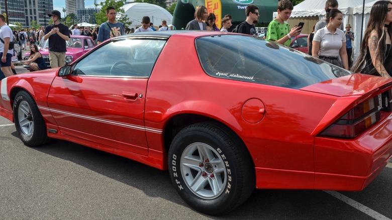 A red 1989 Chevrolet Camaro