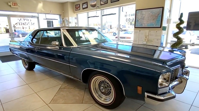 '72 Oldsmobile 98 in showroom floor