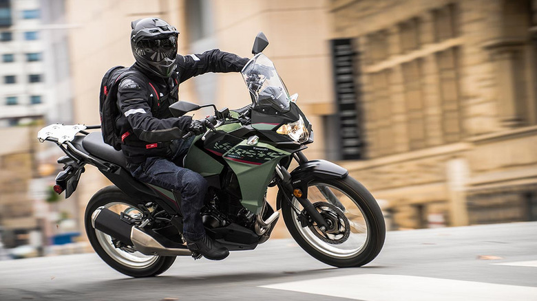 person riding kawasaki versys-x 300