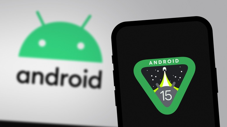 Android 15 logo mockup