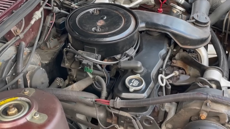 General Motors Iron Duke engine in a car