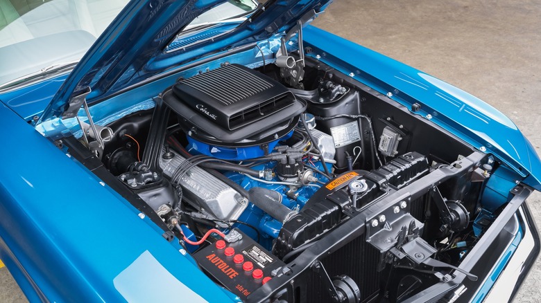 Ford Cobra Jet engine in a Mustang engine bay