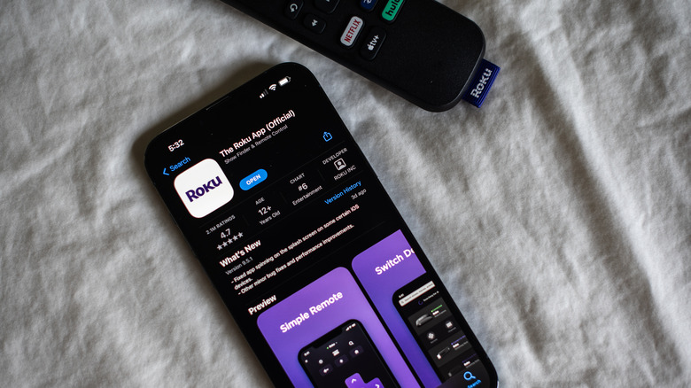 Roku app next to remote