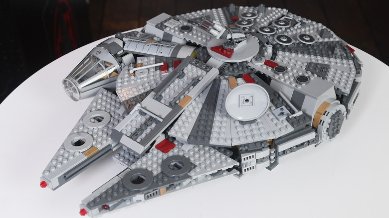 assembled LEGO Millennium Falcon set