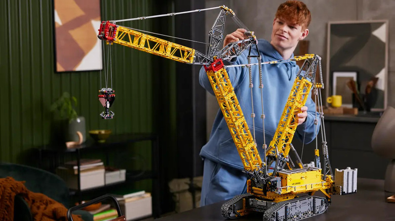 kid playing with Liebherr LR 13000 crane