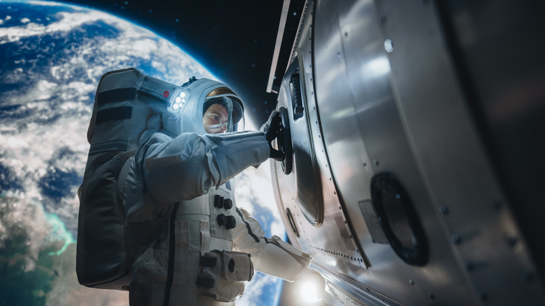 Astronaut undergoing a spacewalk