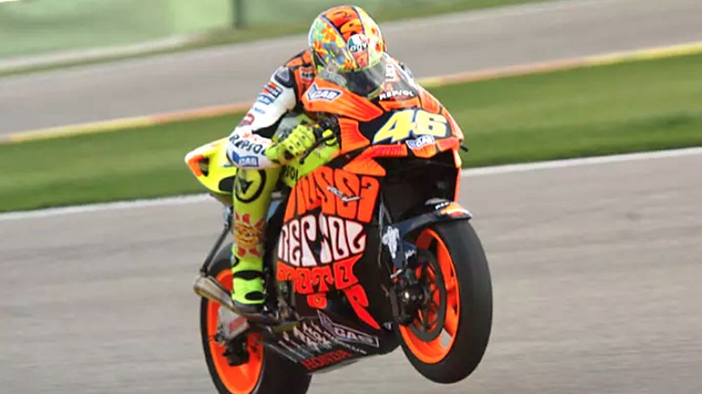 Valentino Rossis riding psychedelic Honda