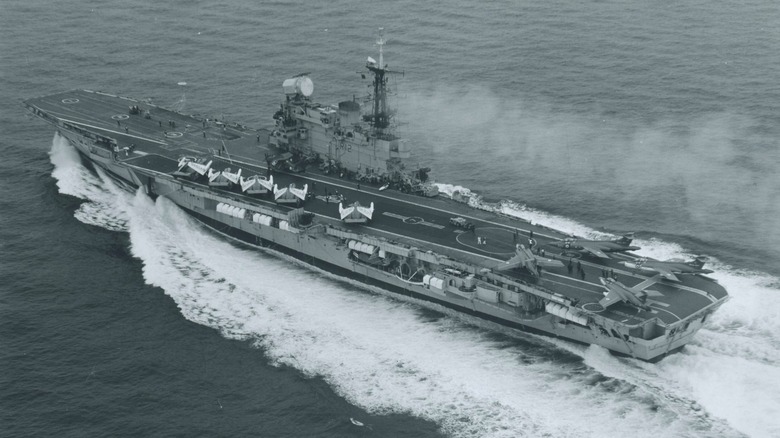 HMS Hermes underway at sea