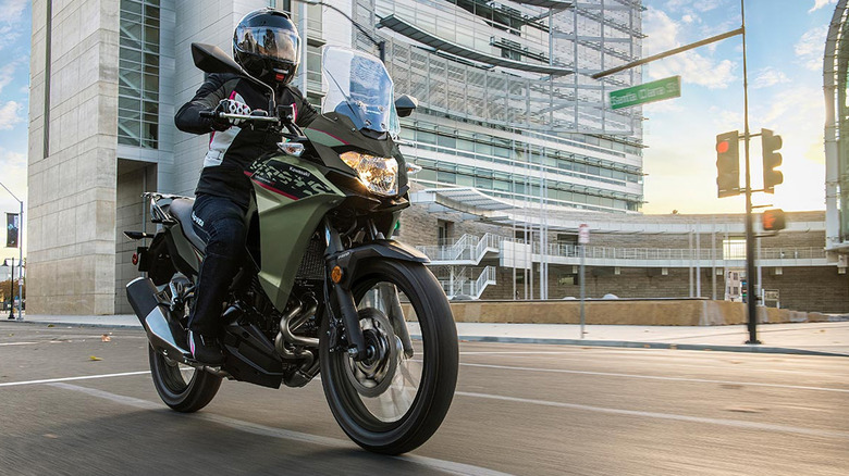 person riding kawasaki versys-x