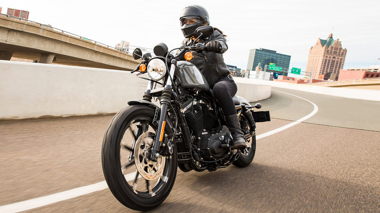 Rider on Harley-Davidson Iron 883