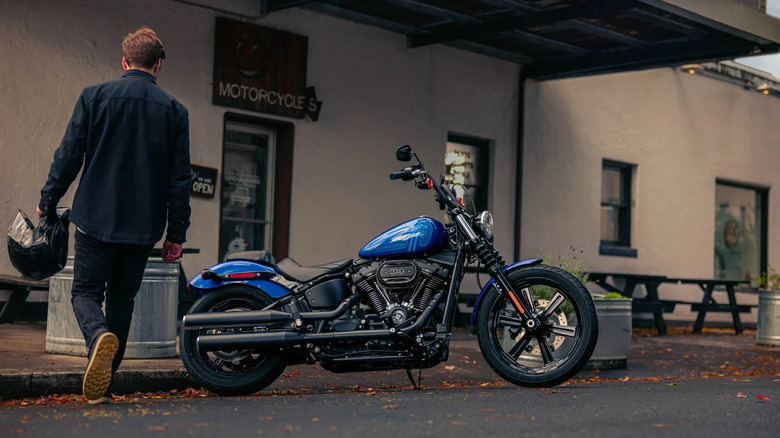 Rider with Harley-Davidson Street Bob