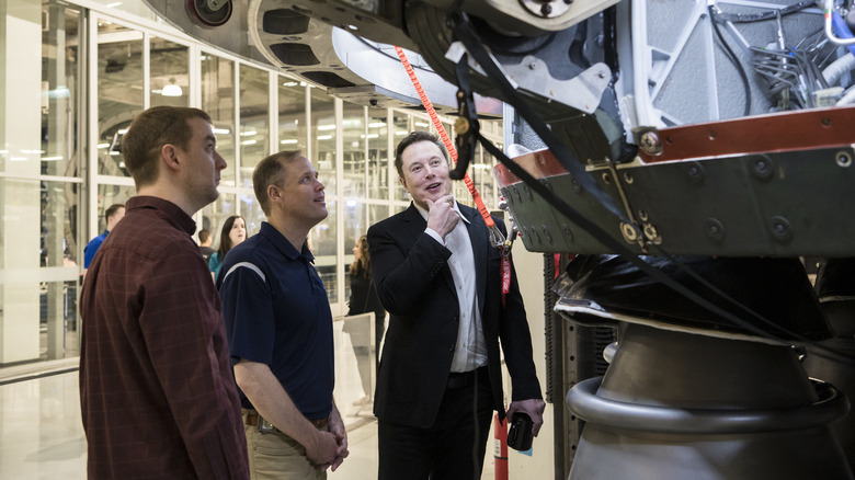 Elon Musk looking at Merlin 10 engine