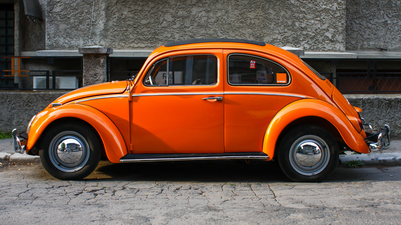 orange Volkswagen Beetle