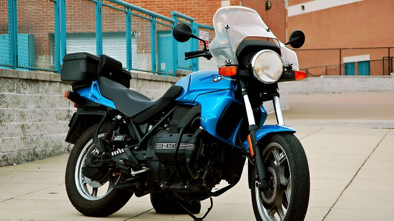 Blue BMW K75 bike