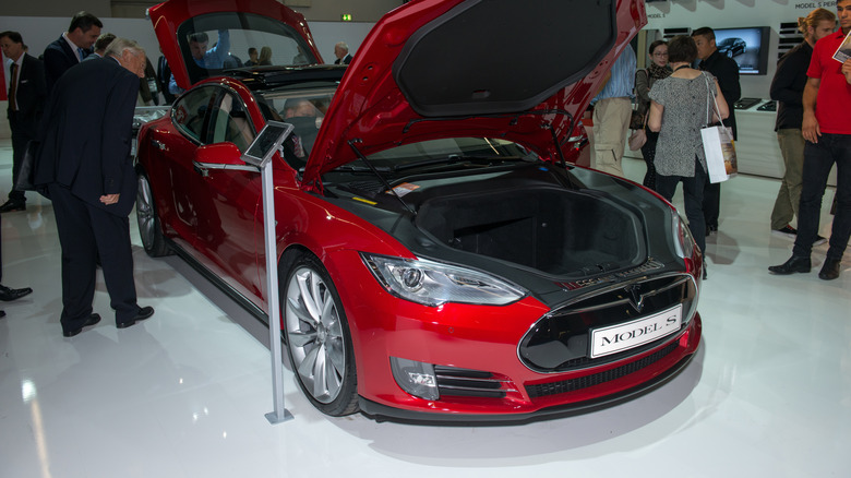 red Tesla Model S