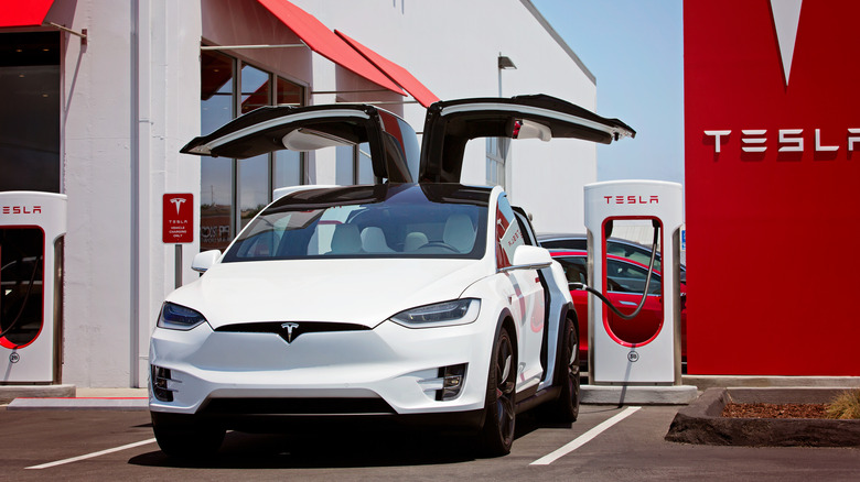 Tesla Model X with doors open