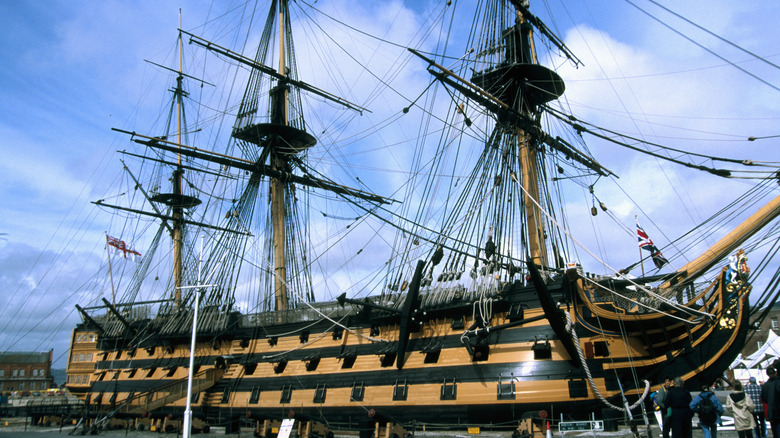 HMS Victory docked as museum