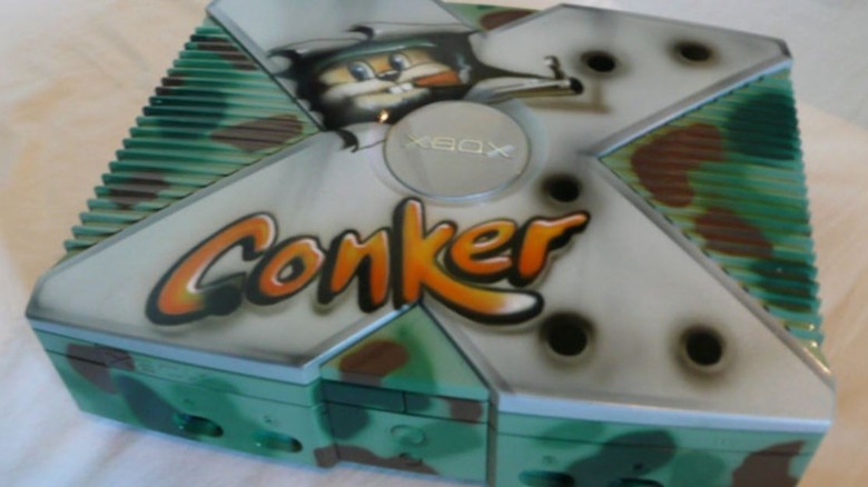conker green xbox console