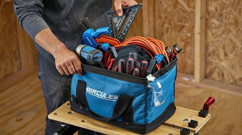 Hercules tool bag full of tools