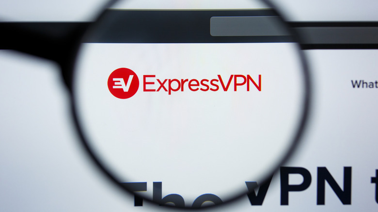 expresvpn logo under magnifying glass