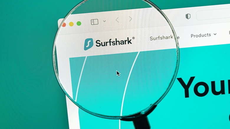 surfshark web page under magnifying glass