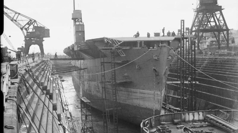 MV Empire MacAlpine being serviced in drydock