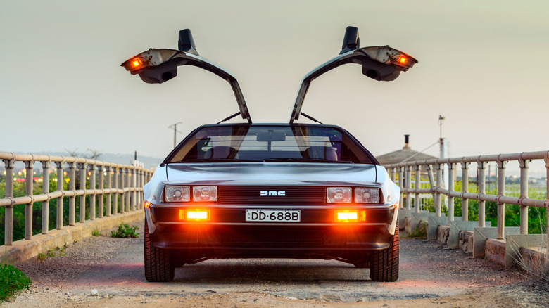 A DeLorean DMC-12 With Its Doors Opened