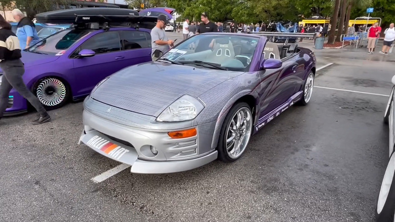 A Mitsubishi Eclipse from 2 Fast 2 Furious at a car show