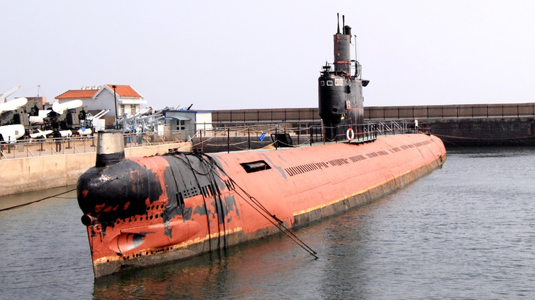 An old Chinese submarine docked