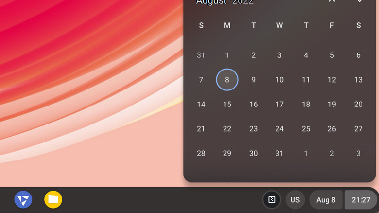 FydeOS calendar widget