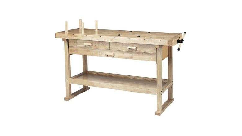 The Yukon 60-inch Three Drawer Hardwood Workbench