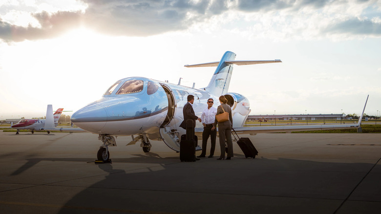 People in front of HondaJet