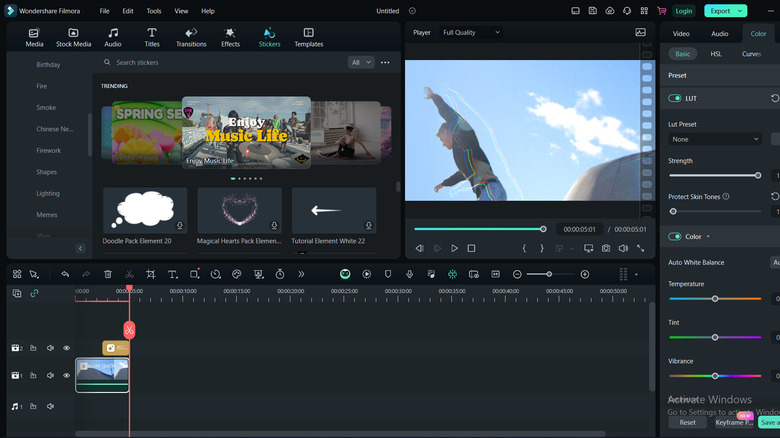 Filmora Video Editor editing timeline