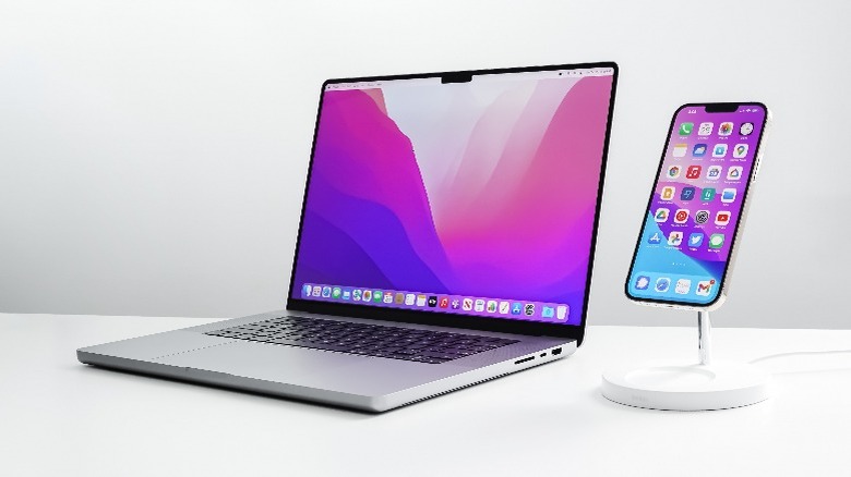 MacBook and iPhone side by side