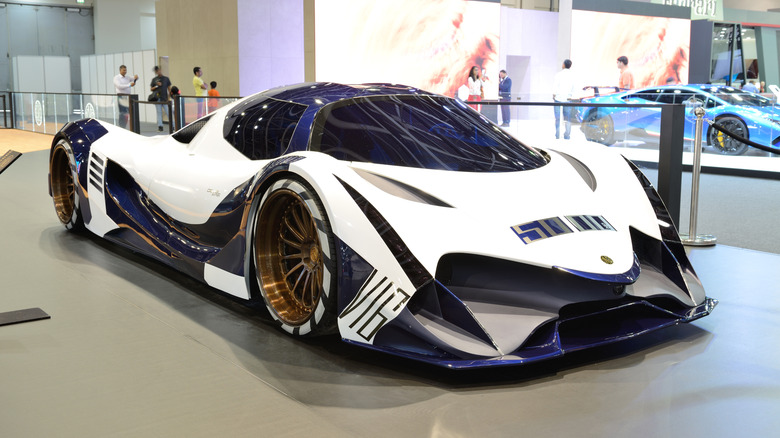 Devel Sixteen hypercar on display at car show