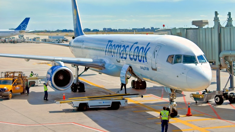 Boeing 757 on airport tarmac