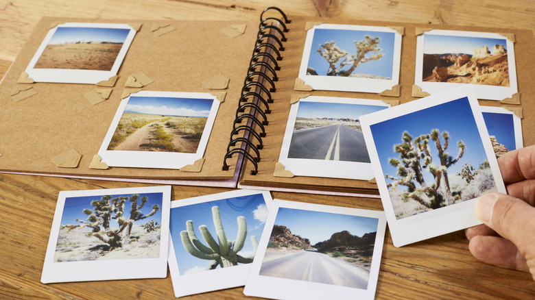 choosing photos for a scrapbook