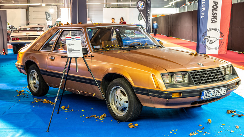 a foxbody mustang on display