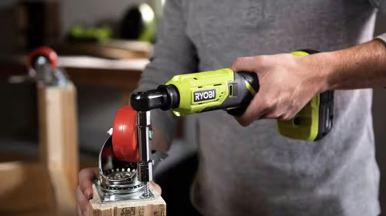 cordless ratchet used on bolt