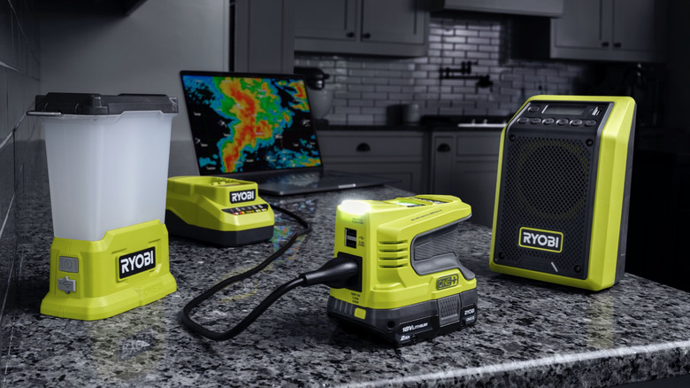 ryobi 18V One+ Storm Kit on kitchen counter