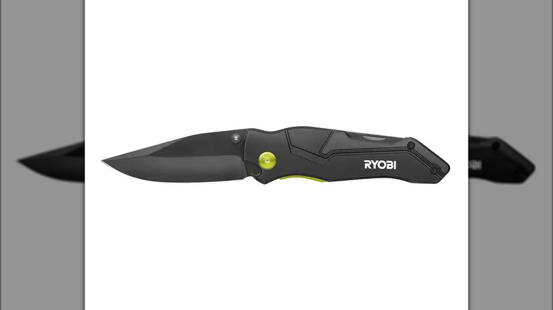 Black Ryobi multi-function folding knife