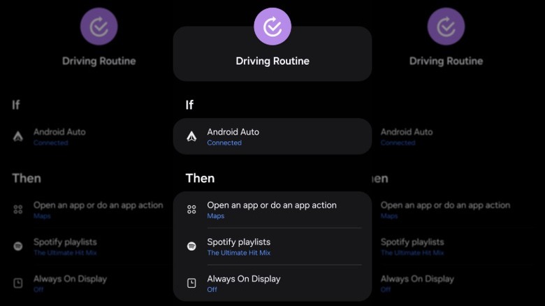 Samsung routine for driving