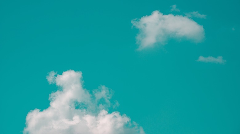 clouds on blue background