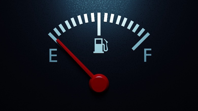 fuel gauge reading empty